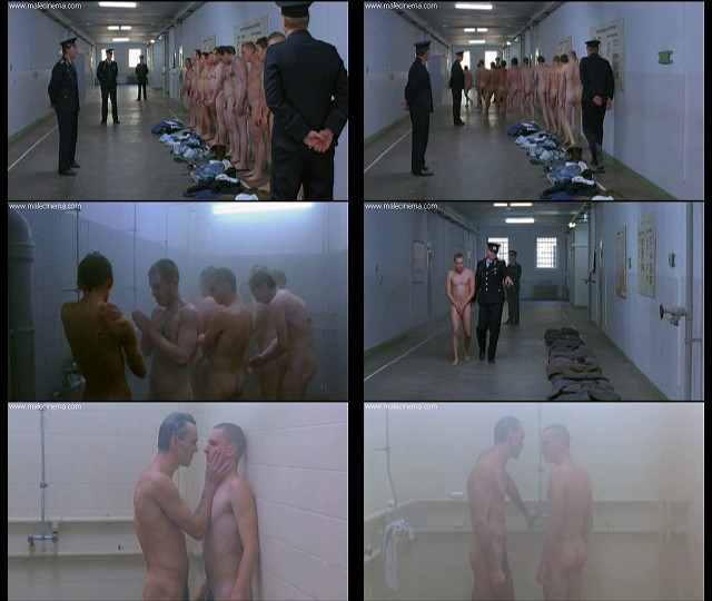 Naked men and young boy in prison shower! 