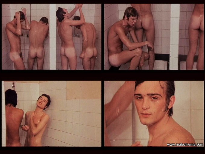 naked guys showering together